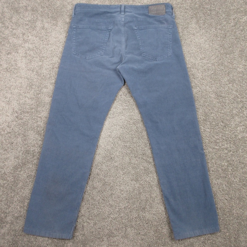 AG Adriano Goldschmied Pants Mens 34x29 Blue Corduroy The Matchbox Slim Straight - Picture 2 of 12